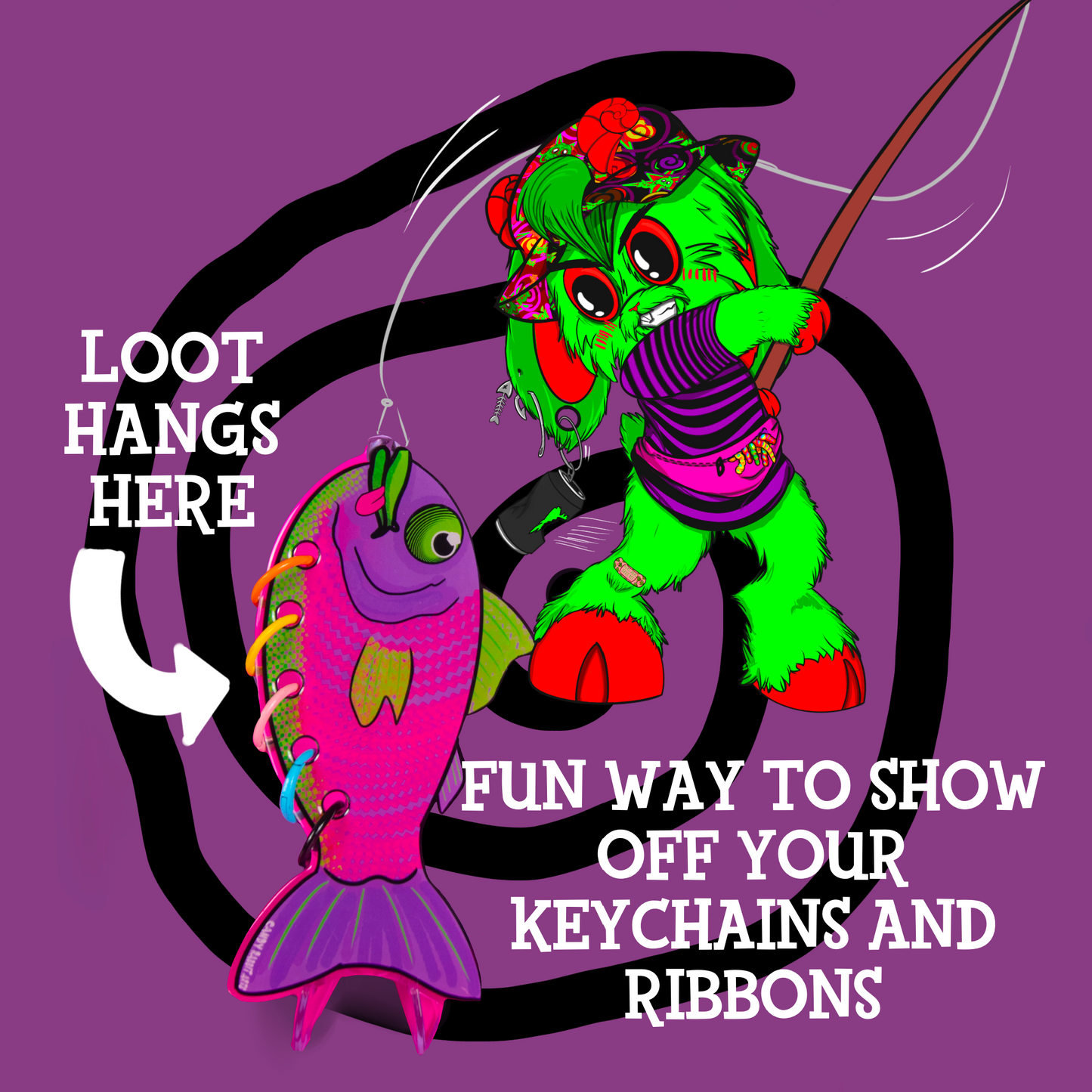 Loot Fish Keychain Holder