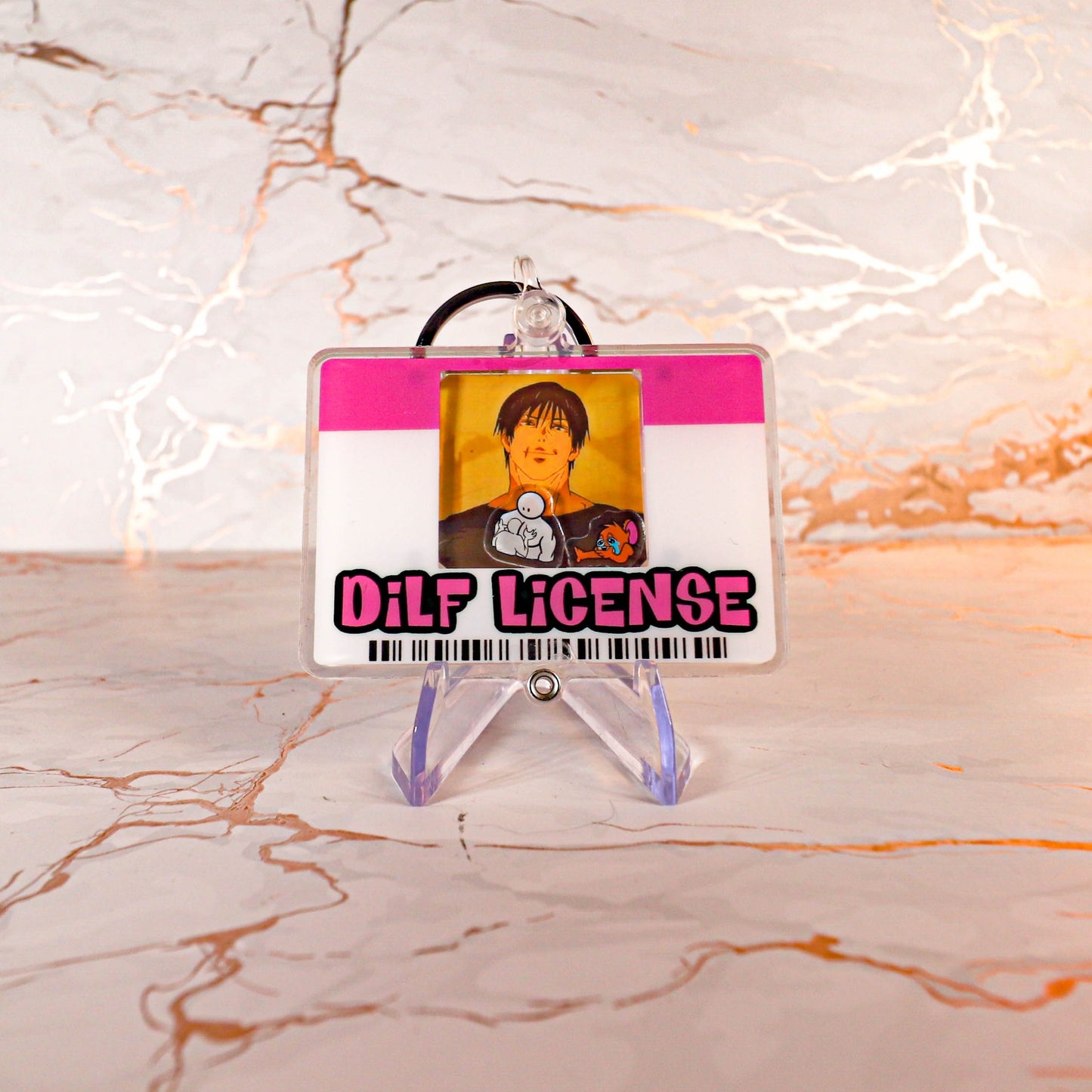 DILF License Photo Shaker Keychain