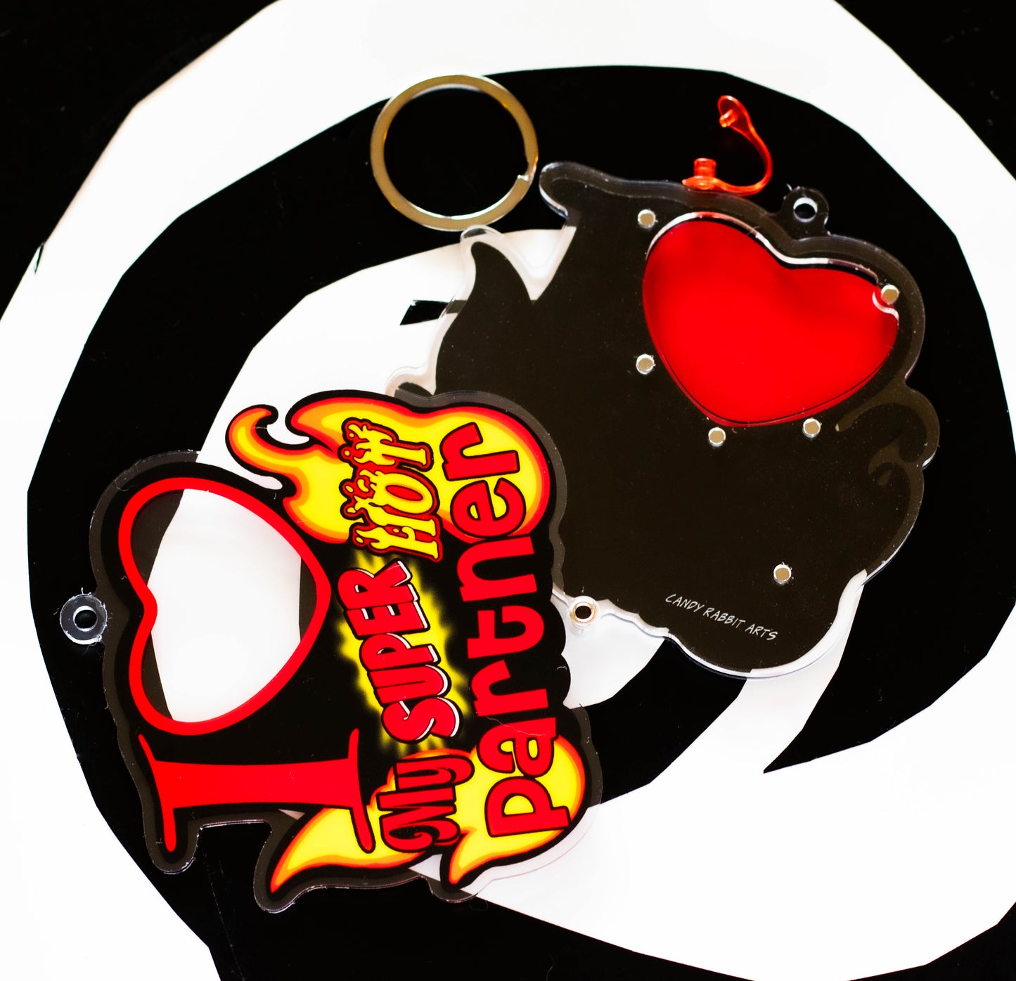 I ❤️ My Super Hot Partner Photo Keychain