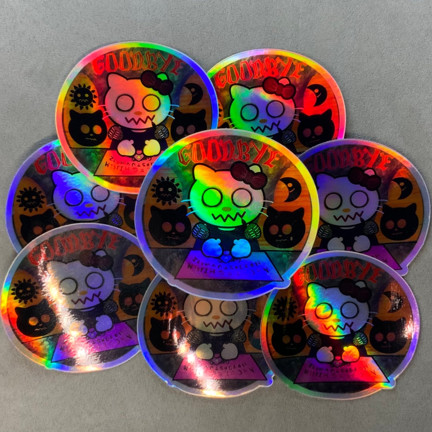 Goodbye Kitty Holographic Sticker