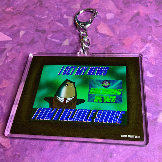 Realistic Fish Head News Anchor Charm