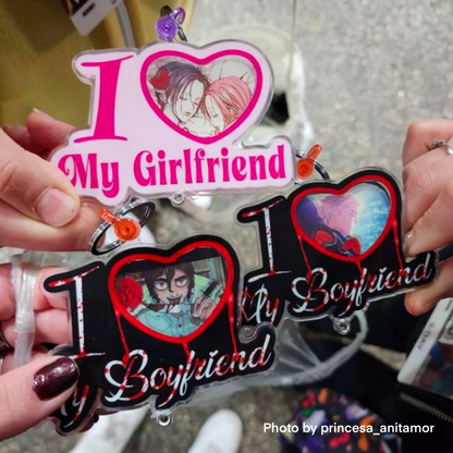 I ❤️ My Boyfriend Bloody Photo Shaker Keychain