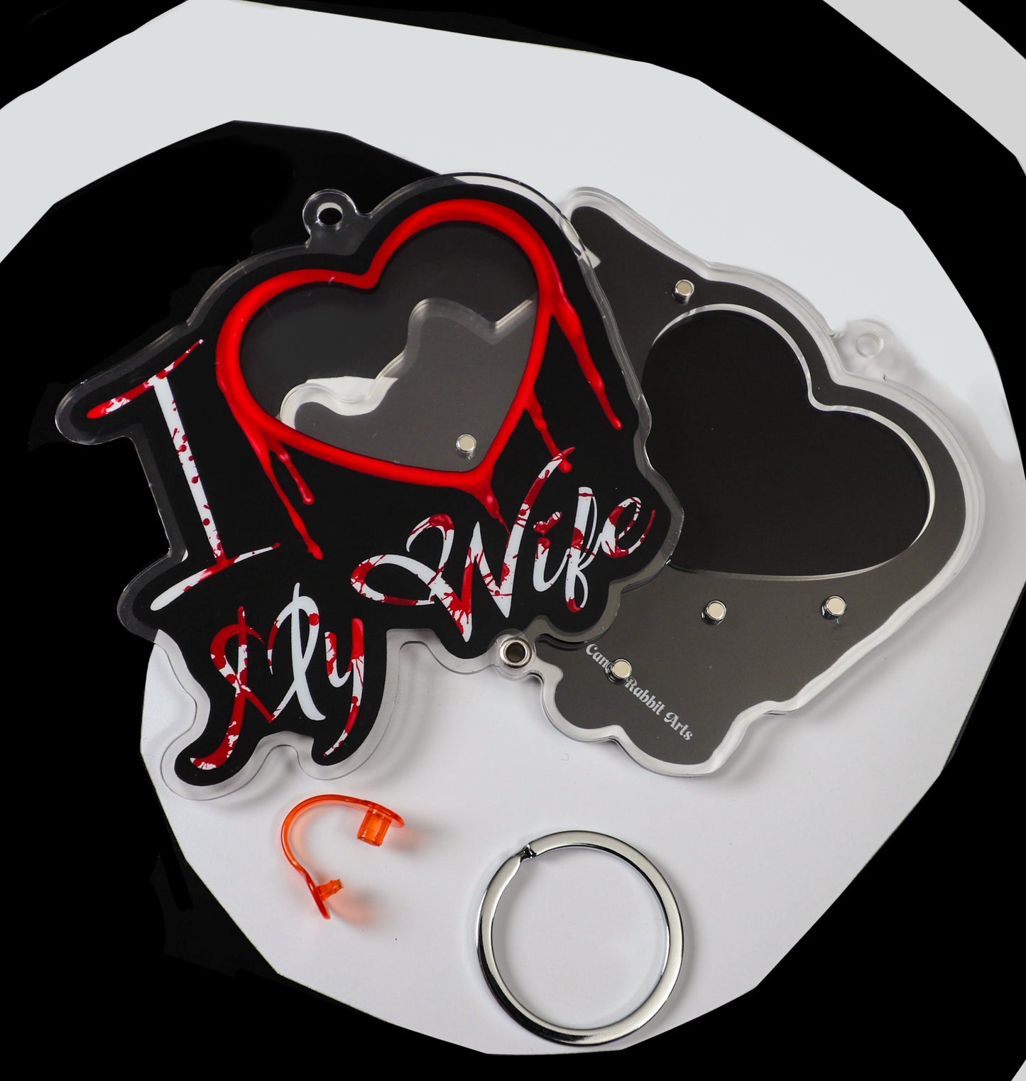 I ❤️ My Wife Bloody Photo Shaker Keychain