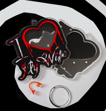 I ❤️ My Wife Bloody Photo Shaker Keychain