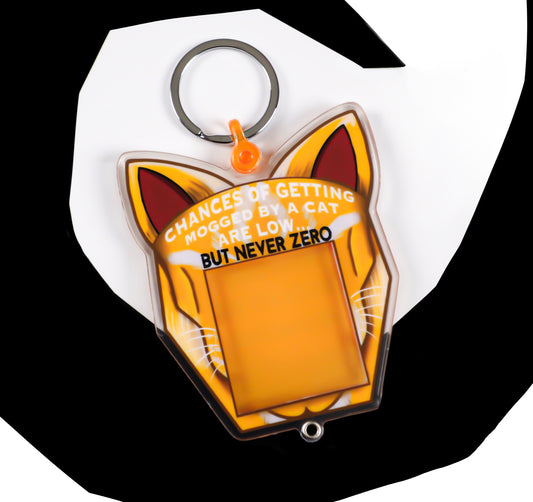 Mog Maxxing Cat Photo Shaker Keychain