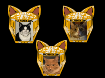 Mog Maxxing Cat Photo Shaker Keychain