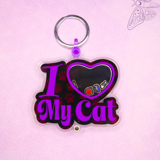 I ❤ My Cat Custom Photo Shaker Keychain