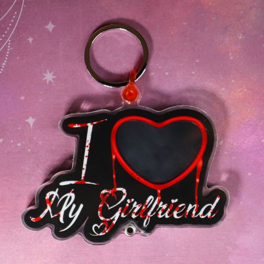 I ❤️ My Girlfriend Bloody Photo Shaker Keychain