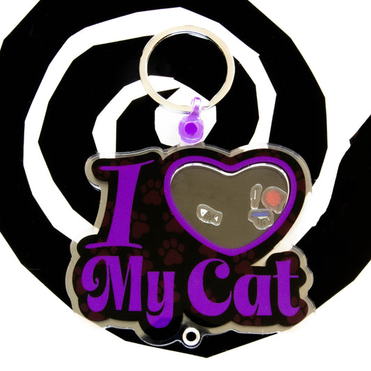I ❤ My Cat Custom Photo Shaker Keychain