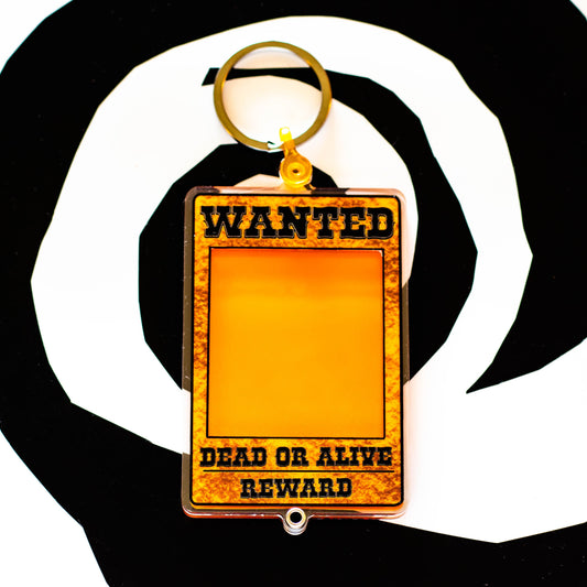 Wanted Poster Photo Shaker Keychain