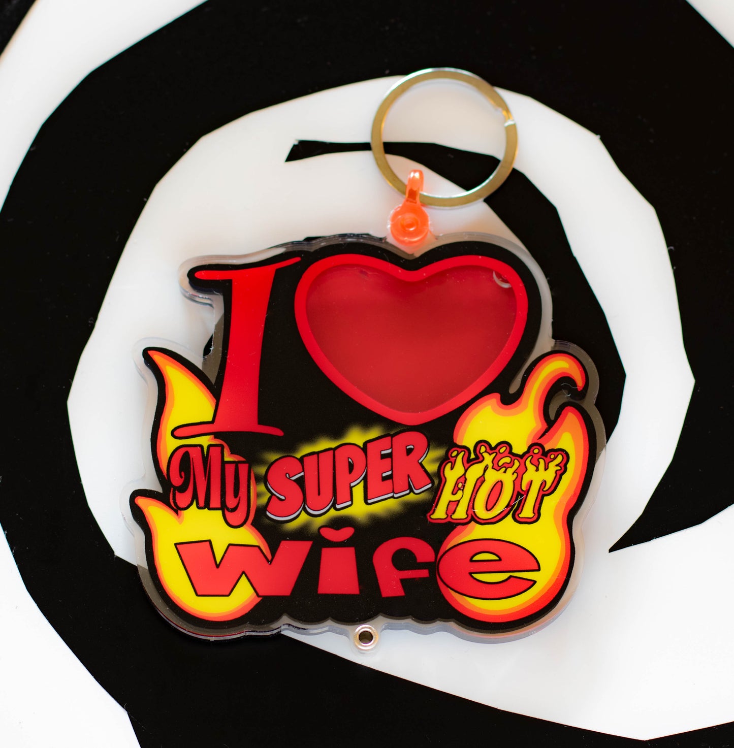 I ❤️ My Super Hot Wife Photo Keychain