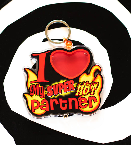 I ❤️ My Super Hot Partner Photo Keychain