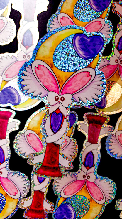 Magical Girl Bunny Wand Glitter Sticker