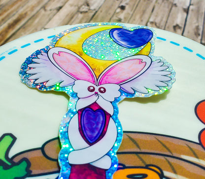 Magical Girl Bunny Wand Glitter Sticker