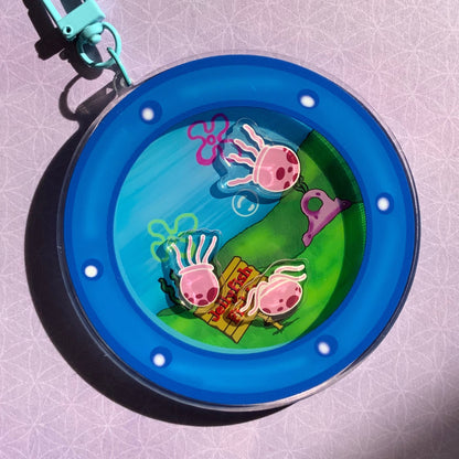 Jelly Fish Fields Shaker Keychain